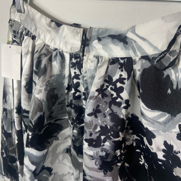 Floral Black and White Women's Skirt - Picture 4 of 6